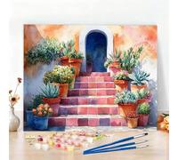 Peinture par Numero Adulte Coloré Peinture Numero Escaliers Diamond Painting, DIY Creatif Toile 150x100CM Numéro d'art Complet Painting by Numbers pour Chambre Décoration Murale, Cadeau Homme W6-504