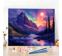 Peinture par Numero Adulte Coloré Peinture Numero Montagne Diamond Painting, DIY Creatif Toile 150x100cm Numéro d'art Complet Painting by Numbers pour Chambre Décoration Murale, Sans Cadre W6-454
