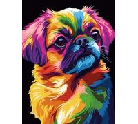Peinture par Numero Adulte Couleur Peinture Numero Chien Paint by Numbers Kits Loisirs Créatifs Adultes, Paint by Numbers Pigment Acrylique Kits pour Decoration Maison, Cadeaux 30x40cm, Model 913