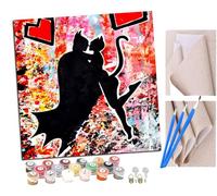 Peinture par Numero Adulte Couple de héros de cinéma de graffitis de rue animal DIY Peinture à l'huile Numéros Toile Paint by Numbers Peindre par Nombre Kits sans Cadre 40x40cm