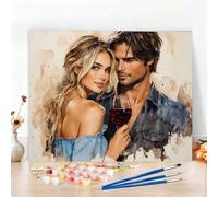 Peinture par Numero Adulte Couple Peinture Numero Amour Diamond Painting, DIY Creatif Toile 100x70CM Numéro d'art Complet Painting by Numbers pour Chambre Décoration Murale, Sans Cadre, Cadeau W6-12