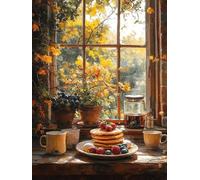 Peinture par Numero Adulte Cuisine Peinture Numero, Paint by Number RêVe Paint by Numbers for Adults avec 3 Pinceaux et Acrylique pour Decoration Murale Chambre, Cadeau Femme 60 x 80 cm -zjn25070J