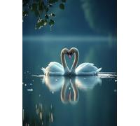 Peinture par Numero Adulte Cygne Peinture Numero Animal Kits De Loisirs Créatifs Adultes Painting by Numbers, Kit de Bricolage Couleur Canevas Paintings Art Decoration Maison 40x60cm Sans Cadre E-19JR