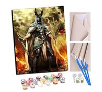 Peinture par Numéro Adulte Dessin animé du dieu égyptien Anubis (30) 40x50cm Bricolage Tableau Peindre par Nombre pour Jouets à peindre, cadeaux peints à la mainHome Decor Avec cadre