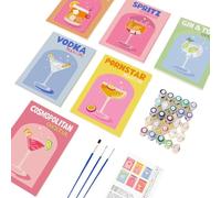 Peinture Par NuméRo Adulte,Diy Kit Peinture Numero Adulte Enfants DéButants Lot De 6 Paint By Numbers à Cocktail RéTro Par NuméRos Pour Adultes DéButants Peinture Acrylique à L'Huile Aquarelle (A)