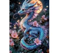 Peinture par Numero Adulte Dragon, Coloriage par Numero Adulte Fleurs, Numéro d'art Enfant 6 ans avec 3 Pinceaux et Avancé Peinture Acrylique pour Décoration Murale, Cadeau Femme 100x130cm Y2-326