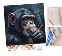 peinture par numero adulte Drôle de singe chimpanzé (12) Cadeau de Peinture à l'huile de Bricolage numérique aquarelle man pour Enfants Adultes Peindre par Nombre Kits Home Decor 16 * 16 Pouces