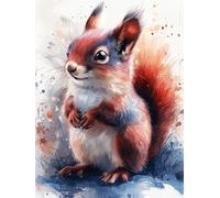 Peinture par Numero Adulte éCureuil Peinture Numero, Paint by Number Animaux Paint by Numbers for Adults avec 3 Pinceaux et Acrylique pour Decoration Murale Chambre, Cadeau Femme 30 x 40 cm -zjn2507T3