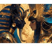 Peinture par Numero Adulte Egypte, pharaon Peinture par Numero Adulte Loisir Créatif, DIY Peinture Numero Enfant Activité Manuelle, avec 3 Pinceaux et Pigment, Decoration Chambre Murale Home 20x30cm