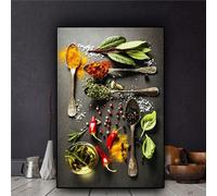 Peinture par Numero Adulte,Épices de cuisine sans Cadre DIY Acryliques Peinture,Kit de Peinture à l'huile sur Toile pour Débutants avec Brosses et Acryliques Peintures pour Maison Décor 30x40 cm