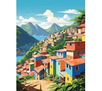 Peinture par Numero Adulte et Enfant, DIY Peinture Numero Adulte Brésil, Activité Manuelle Kit de Loisirs Créatifs Adultes, DIY Paysage Peinture Numéro Kit Complet, Decoration Chambre Cadeaux 40x50cm