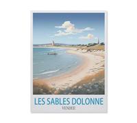 Peinture par Numero Adulte et Enfant，Les Sables-d'Olonne Vendée，DIY Peinture Numero Adulte,Activité Manuelle Kit de Loisirs Créatifs Adultes, Peinture Numéro Kit Complet, Decor Chambre（40x50cm）-GM90