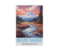 Peinture par Numero Adulte et Enfant，Mont Rainier Washington，DIY Peinture Numero Adulte,Activité Manuelle Kit de Loisirs Créatifs Adultes, Peinture Numéro Kit Complet, Decor Chambre（30x40cm）-FQ26