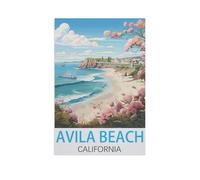 Peinture par Numero Adulte et Enfant，Plage Avila Californie，DIY Peinture Numero Adulte,Activité Manuelle Kit de Loisirs Créatifs Adultes, Peinture Numéro Kit Complet, Decor Chambre（40x50cm）-FQ74