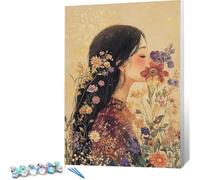 Peinture par Numero Adulte Femme DIY Oil Painting Kits on Canvas for Beginner, with Brushes and Acrylic Pigment, Paint by Numbers Enfant Fleur Loisirs Créatifs Adultes,Cadeau 30x40 (Sans Cadre) 0j-452