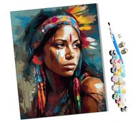 peinture par numero adulte Femme indienne de style indien coloré (1) Cadeau de Peinture à l'huile de Bricolage numérique aquarelle man pour Enfants Adultes Peindre par Nombre Kits 16 * 20 Pouces