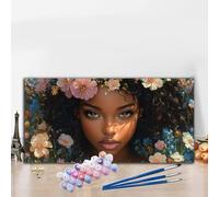 Peinture par Numero Adulte Femme Peinture Numero Afrique Grande taille XXL 50x100cm Complet Kit Bricolage Loisirs Créatifs Adultes Débutant avec Acrylique Pinceaux,Maison Décoration Halloween G8-604