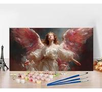 Peinture par Numero Adulte Femme Peinture Numero Aile, DIY Paint by Numbers Activite Manuelle Adulte, Couleur Toile Paintings par Débutants Décoration de la Maison, Cadeau Sans Cadre 30X60cm 1-SA77