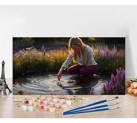 Peinture par Numero Adulte Femme Peinture Numero Fleur, DIY Paint by Numbers Activite Manuelle Adulte, Couleur Toile Paintings par Débutants Décoration de la Maison, Cadeau Sans Cadre 60x120cm 8-9G78