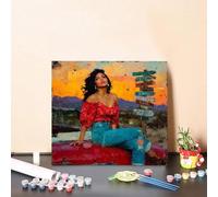 Peinture par Numero Adulte Femme Peinture Numero Voiture Paint by Numbers, Kit de Bricolage Loisirs Créatifs Adultes Art Creatif par Débutants avec Accessoires, Décoration 80x80cm Sans Cadre 4-10O4