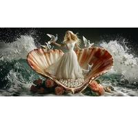 Peinture par Numero Adulte Femme vue sur la mer, Peinture Numero Adulte Débutants DIY Pinceaux Peintures de Dessin de Pigment Acrylique Kit, Loisirs Créatifs Decor Maison 60x120cm (sans Cadre) t-660