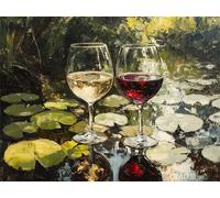 Peinture par Numero Adulte, Feuille de lotus Vin Kits de Peinture au Numéro, DIY Enfants Débutants Dessin de Pigment Acrylique Kits, Loisirs Créatifs Adultes, Pour Décoration Maison 30x40cm s0ji-620