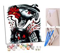 peinture par numero adulte Fille japonaise animée kimono geisha 068 Cadeau de Peinture à l'huile de Bricolage numérique aquarelle man pour Enfants Adultes Peindre par Nombre Kits 16 * 16 Pouces