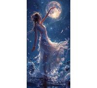 Peinture par Numero Adulte Fille Peinture Numero Enfant, Bricolage Loisirs Créatifs Adultes Peinture Numero Lune Peinture par Numéro Débutants, Tableau Decoration Murale Salon, Cadeau Femme, 30X60CM