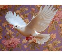 Peinture par Numero Adulte, Fleur Colombe Blanche Kits de Peinture au Numéro, DIY Enfants Débutants Dessin de Pigment Acrylique Kits, Loisirs Créatifs Adultes, Pour Décoration Maison 60x80cm s0ji-612