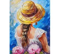 Peinture par Numero Adulte Fleur, Femme Peinture Numero Adulte, DIY Loisirs Créatifs Adultes Kits avec Pinceaux et Pigment Acryliques, Paint by Numbers Enfant Kits, Decoration Murale, 30x40cm Q-4985