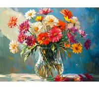 Peinture par Numero Adulte Fleur Peinture Numéro Adulte Couleur Numero d'art Paint by Numbers Enfant, Loisirs Créatifs avec Peintures Acryliques et Pinceaux pour Decoration Murale 130x100cm, Model 495