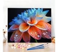 Peinture par Numero Adulte Fleur Peinture Numero Coloré Diamond Painting, DIY Creatif Toile 80x60cm Numéro d'art Complet Painting by Numbers pour Chambre Décoration Murale, Sans Cadre, Cadeau W6-46