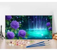 Peinture par Numero Adulte Fleur Peinture Numero Lac, DIY Paint by Numbers Activite Manuelle Adulte, Couleur Toile Paintings par Débutants Décoration de la Maison, Cadeau Sans Cadre 80x160cm 4-1Y98