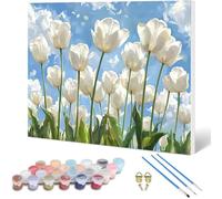 Peinture par Numero Adulte Fleur Peinture Numero, Paint by Number Usine Paint by Numbers for Adults Kit Peinture avec 3 Pinceaux et Acrylique pour Decoration Murale, Cadeau Femme 70x50cm -hjw25010N4