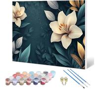 Peinture par Numero Adulte Fleur Peinture Numero, Paint by Number Usine Paint by Numbers for Adults Kit Peinture avec Pinceaux et Acrylique pour Decoration Murale, Cadeau Femme 30 x 20 cm -hjw250106N