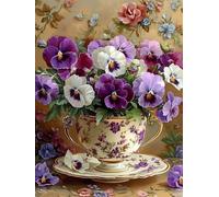 Peinture par Numero Adulte Fleurs, Coloriage par Numero Adulte Vase, Numéro d'art Enfant 6 ans avec 3 Pinceaux et Avancé Peinture Acrylique pour Décoration Murale, Cadeau Femme 100x130cm Y2-320