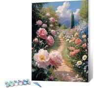 Peinture par Numero Adulte Fleurs DIY Oil Painting Kits on Canvas for Beginner, with Brushes and Acrylic Pigment, Paint by Numbers Enfant Paysage Loisirs Créatifs Adultes, 40 x 50 (Sans Cadre) 0j-408