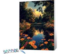 Peinture par Numero Adulte Forêt DIY Oil Painting Kits on Canvas for Beginner, with Brushes and Acrylic Pigment, Paint by Numbers Enfant Paysage Loisirs Créatifs Adultes, 80x100 (Sans Cadre) 0j-440