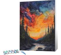 Peinture par Numero Adulte Forêt DIY Oil Painting Kits on Canvas for Beginner, with Brushes and Acrylic Pigment, Paint by Numbers Enfant Abstrait Loisirs Créatifs Adultes, 50x70 (Sans Cadre) 0j-988