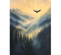 Peinture par Numero Adulte Forêt Peinture Numero Enfant Aigle, DIY Paint by Numbers Kits Activité Manuelle Adulte avec Pinceaux de Dessin et Pigment Acrylique pour Decoration Murale 70x90cm, Model 800