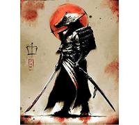 Peinture par Numéro Adulte Garçon japonais armure homme samouraï 40x50cm Bricolage Tableau Peindre par Nombre pour Enfants Jouets à peindre, cadeaux peints à la mainHome Decor