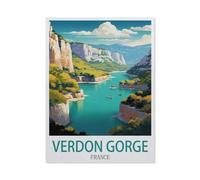 Peinture par Numero Adulte，Gorges du Verdon, France，DIY Acryliques Peinture,Kit de Peinture à l'huile sur Toile pour Débutants avec Brosses et Acryliques Peintures pour Maison Décor（20x30cm）-P76