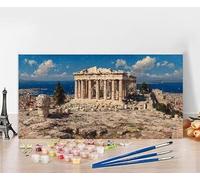 Peinture par Numero Adulte GrèCe Peinture Numero Sea, DIY Paint by Numbers Activite Manuelle Adulte, Couleur Toile Paintings par Débutants Décoration de la Maison, Cadeau Sans Cadre 60x120cm D-2886