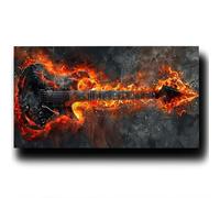 Peinture par Numero Adulte, Guitare Peinture à l'huile par Numéros sur Toile Artisanat avec Pinceaux peinture Acrylique, Adulte Flamme Tableau Decoration Murale, Coffret Cadeau Femme 60X120cm 5-6-2