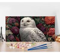 Peinture par Numero Adulte Hibou Peinture Numero Fleur, DIY Paint by Numbers Activite Manuelle Adulte, Couleur Toile Paintings par Débutants Décoration de la Maison, Cadeau Sans Cadre 40x80cm C-2T12