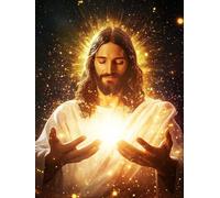 Peinture par Numero Adulte Jésus, Coloriage par Numero Adulte Croyance, Numéro d'art Enfant 6 ans avec 3 Pinceaux et Avancé Peinture Acrylique pour Décoration Murale, Cadeau Femme 35x45cm Y2-406