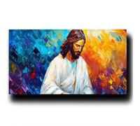 Peinture par Numero Adulte, JéSus Peinture à l'huile par Numéros sur Toile Artisanat avec Pinceaux peinture Acrylique, Adulte Abstrait Tableau Decoration Murale, Coffret Cadeau Femme 20X40cm 1-F-B