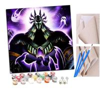 Peinture par Numero Adulte Kit Peinture Adulte Enfant Comprend des Peintures Acryliques et des Pinceaux - Dessin animé du dieu égyptien Anubis (29) Sans Cadre (Toile 40x40 cm)