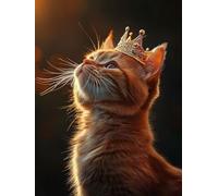 Peinture Par Numéro Adulte, La Couronne Du Chat, DIY Kits de Peinture au Numéro, High Definition Canvas Acrylique Set, for Décoratif Pour la Maison, Sans Cadre 90x120cm WM5L-450