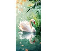 Peinture par Numero Adulte Lac des cygnes, Peinture Numero Adulte Débutants DIY Pinceaux Peintures de Dessin de Pigment Acrylique Kit, Loisirs Créatifs Decor Maison Cadeau 80x160cm (sans Cadre) t-793